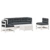 vidaXL 6 pcs conjunto lounge jardim c/ almofad&otilde;es pinho maci&ccedil;o branco