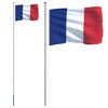 vidaXL Bandeira da Fran&ccedil;a e mastro 6,08 m alum&iacute;nio