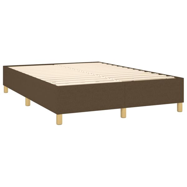 vidaXL Estrutura de cama com molas 140x200 cm tecido castanho-escuro