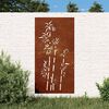 vidaXL Decora&ccedil;&atilde;o p/ muro de jardim 105x55 cm a&ccedil;o corten design bambu