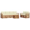 vidaXL Conjunto de Sof&aacute;s para Exterior 7 unid. Natural e Creme