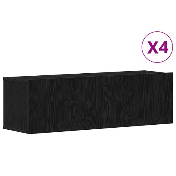 vidaXL Conjunto de m&oacute;vel de TV 4 pcs Carvalho Preto 100 x 30 x 30 cm