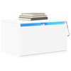 vidaXL Mesa de cabeceira de parede com luzes LED branco