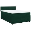 vidaXL Cama com molas/colch&atilde;o 140x190 cm veludo verde-escuro