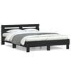 vidaXL Estrutura cama c/ cabeceira 140x190 cm derivados madeira preto