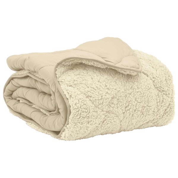 vidaXL Edredom de Ver&atilde;o Simples Colchonete Creme 135 x 220 cm