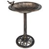 vidaXL Banheira para p&aacute;ssaros de jardim pl&aacute;stico cor bronze