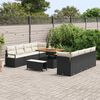 vidaXL Conjunto de Sof&aacute; de Jardim Preto e Creme 100 x 100 x 71 cm