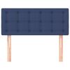 vidaXL Cabeceira de cama tecido 100x5x78/88 cm azul