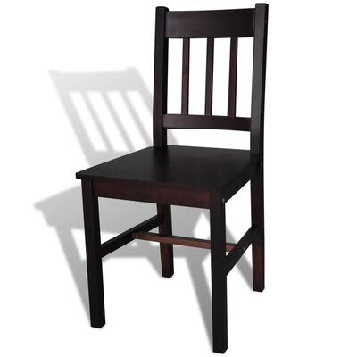 vidaXL Cadeiras de jantar 4 pcs madeira de pinho castanho-escuro