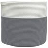 vidaXL Cesto de arruma&ccedil;&atilde;o &Oslash;40x35 cm algod&atilde;o cinzento e branco