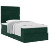 vidaXL Estrutura cama otomana colch&otilde;es 80x200cm veludo verde escuro
