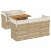 vidaXL 6 pcs conjunto de sof&aacute;s p/ jardim com almofad&otilde;es vime PE bege