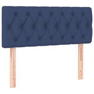 vidaXL Cabeceira de cama tecido 90x7x78/88 cm azul