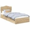 vidaXL Cama com Armazenamento com gaveta Carvalho Sonoma 90 x 190 cm