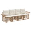 vidaXL Conjunto de Sof&aacute;s para Exterior 4 unid. Natural e Branco Creme