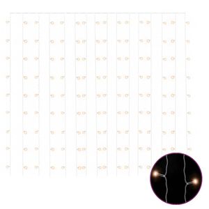 vidaXL Cortina ilumina&ccedil;&atilde;o 300 luzes LED 3x3 m 8 fun&ccedil;&otilde;es branco quente