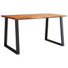 vidaXL Mesa de jantar c/ bordas vivas 140x80x75 cm ac&aacute;cia maci&ccedil;a