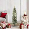 vidaXL &Aacute;rvore Slim de Natal Artificial Verde e Branco 120 cm