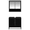vidaXL Conjunto de M&oacute;veis para Banheiro com porta 2 pcs Carvalho Preto