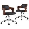 vidaXL Cadeiras jantar 2 pcs madeira curvada e couro artificial preto