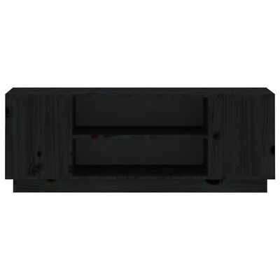vidaXL Móvel de TV 110x35x40,5 cm madeira de pinho maciça preto