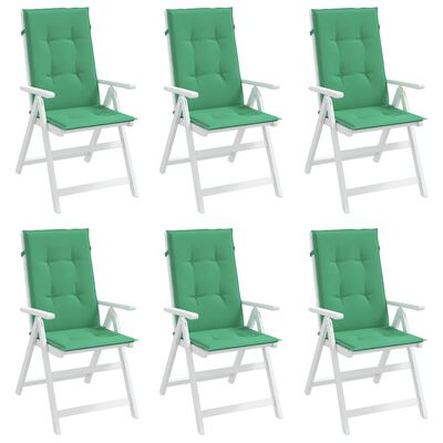 vidaXL Almofadões para cadeiras altas de jardim 6 pcs tecido verde
