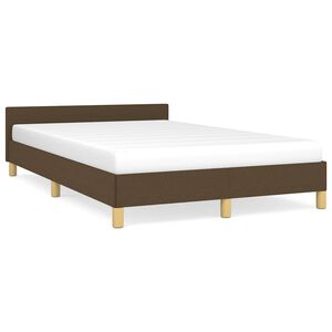 vidaXL Estrutura de cama sem colch&atilde;o 120x200 cm tecido castanho-escuro