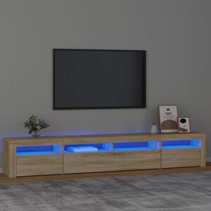 vidaXL M&oacute;vel de TV com luzes LED 240x35x40 cm carvalho sonoma
