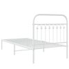 vidaXL Estrutura de cama com cabeceira 90x200 cm metal branco
