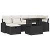 vidaXL Conjunto de Sof&aacute; de Jardim 7 unid. Preto vime PE