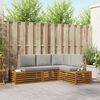 vidaXL Conjunto de Sof&aacute;s para Exterior 4 Pe&ccedil;a Cinza Natural e Claro