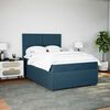 vidaXL Cama boxspring com colch&atilde;o 140x190 cm veludo azul