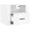 vidaXL Mesa de cabeceira de parede 50x36x40 cm branco brilhante