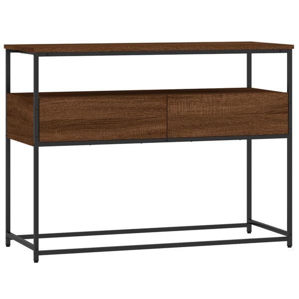 vidaXL Mesa consola 100x40x75 cm derivados madeira carvalho castanho