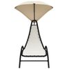 vidaXL Espreguiçadeira com toldo 167x80x195 cm tecido e aço cor creme