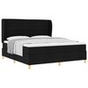 vidaXL Cama Box com cabeceira Manual Preto 200 x 180 cm tecido
