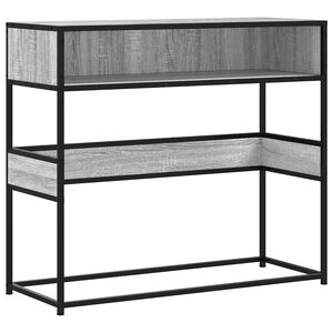 vidaXL Mesa consola 90x35x80 cm derivados de madeira cinzento sonoma