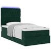 vidaXL Estrutura de cama otomana colch&otilde;es 90x200cm veludo verde escuro