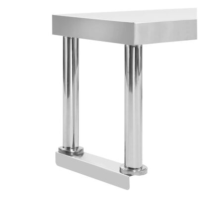 vidaXL Prateleira para mesa de trabalho 120x30x35 cm aço inoxidável