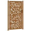 vidaXL Port&atilde;o de jardim 100x175 cm em a&ccedil;o resistente &agrave;s intemp&eacute;ries com design de chama