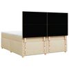 vidaXL Cama com molas/colch&atilde;o 200x200 cm tecido cor creme