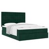vidaXL Estrutura cama otomana colch&otilde;es 140x190 cm veludo verde escuro
