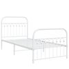 vidaXL Estrutura de cama com cabeceira e p&eacute;s 90x200 cm metal branco
