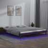 vidaXL Estrutura de cama c/ LEDs 160x200cm madeira maci&ccedil;a castanho mel