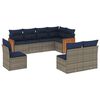 vidaXL Conjunto de sof&aacute; de jardim com 8 pe&ccedil;as e almofadas em rattan sint&eacute;tico cinza