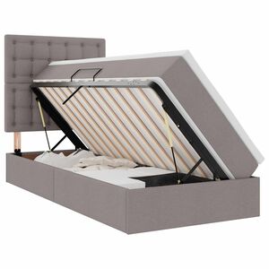 vidaXL Cama com arruma&ccedil;&atilde;o e colch&atilde;o Cinzento-acastanhado 100 x 200 cm