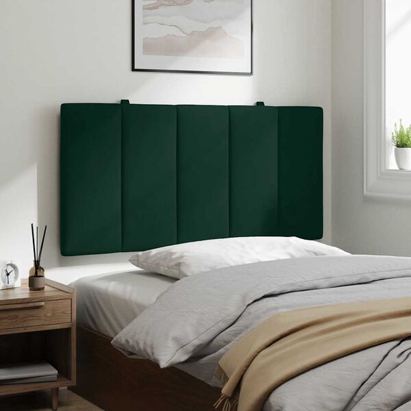vidaXL Almofad&atilde;o de cabeceira Hanko 100 cm veludo verde-escuro