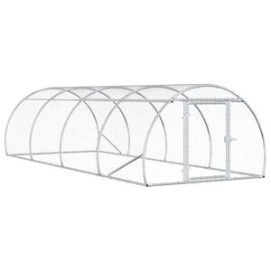 vidaXL Galinheiro Prateado 400 x 150 x 100 cm A&ccedil;o Galvanizado