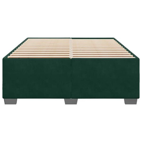 vidaXL Estrutura de cama sem colch&atilde;o 140x190 cm veludo verde-escuro